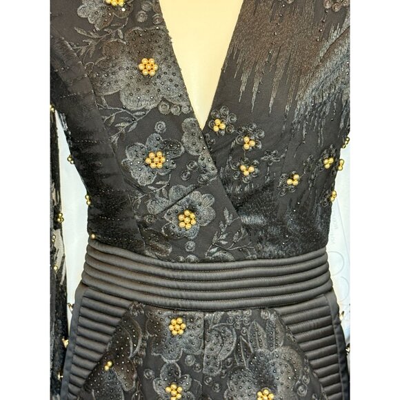 Zhivago An Angel is Love Beaded Black Playsuit Romper NWT - Size 2 - Picture 11 of 12